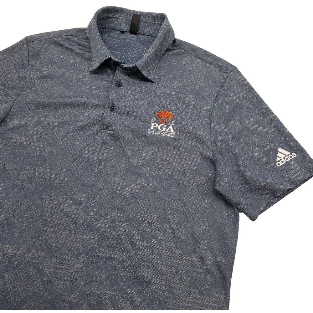 Kiawah Ocean Course 2021 PGA Polo Shirt Mens M Gray Adidas Golf Performance‎